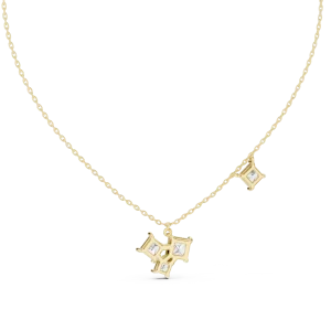 Architectural Princess Cut Geometric Cluster Statement Necklace - Image 4