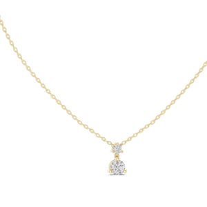Luminary Round Brilliant Floating Dual Stone Solitaire Pendant