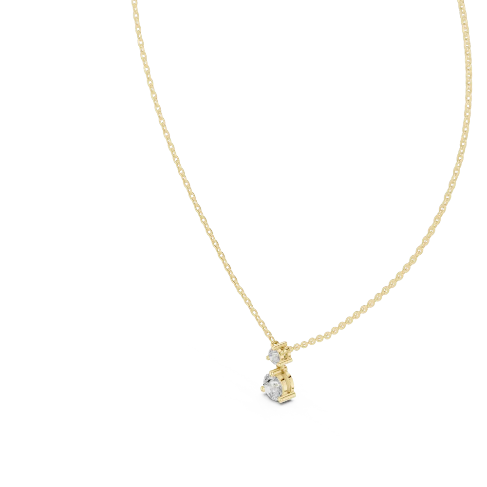 Luminary Round Brilliant Floating Dual Stone Solitaire Pendant - Image 2