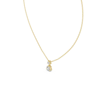 Luminary Round Brilliant Floating Dual Stone Solitaire Pendant - Image 2