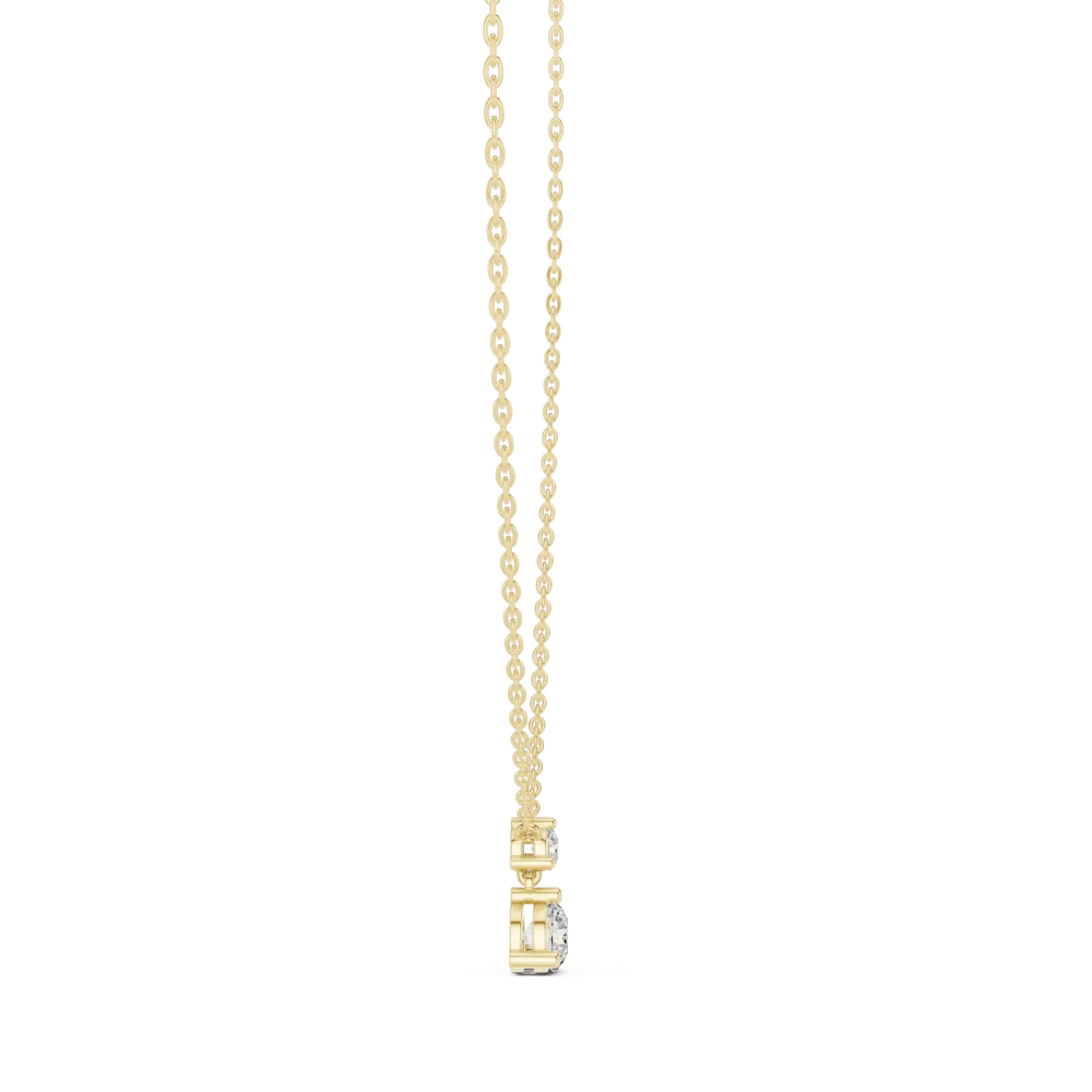 Luminary Round Brilliant Floating Dual Stone Solitaire Pendant - Image 3