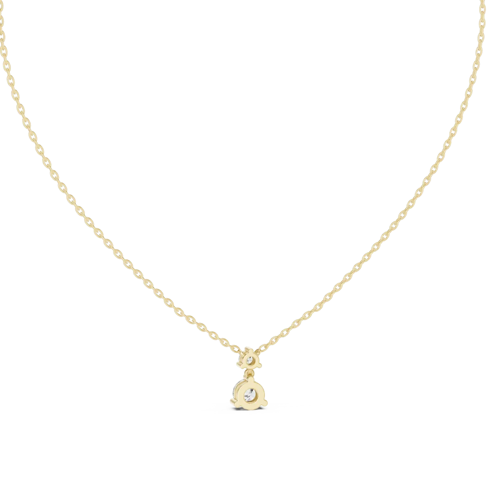 Luminary Round Brilliant Floating Dual Stone Solitaire Pendant - Image 4