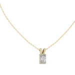 Luminary Radiant Cut Solitaire Hidden Halo Pendant