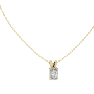 Luminary Radiant Cut Solitaire Hidden Halo Pendant