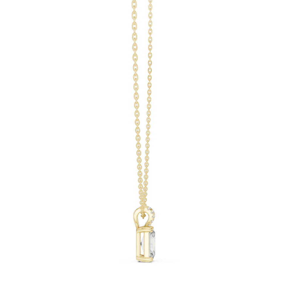 Luminary Radiant Cut Solitaire Hidden Halo Pendant - Image 3
