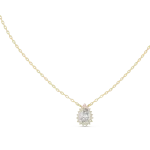 Ethereal Pear Cut Halo Solitaire Pendant