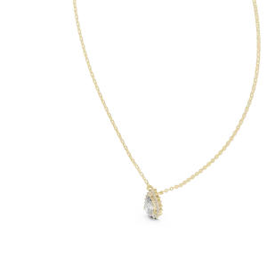 Ethereal Pear Cut Halo Solitaire Pendant - Image 2