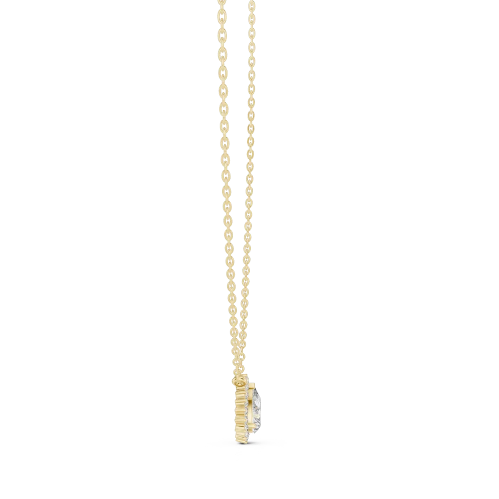 Ethereal Pear Cut Halo Solitaire Pendant - Image 3