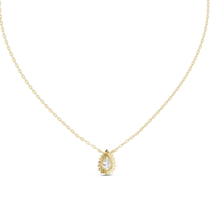 Ethereal Pear Cut Halo Solitaire Pendant - Image 4
