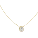 Ethereal Pear Cut Halo Solitaire Pendant