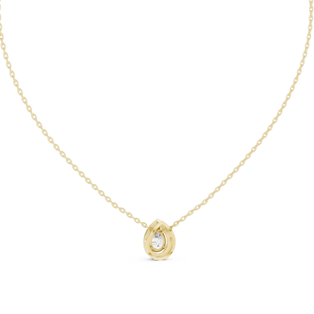 Ethereal Pear Cut Halo Solitaire Pendant - Image 4