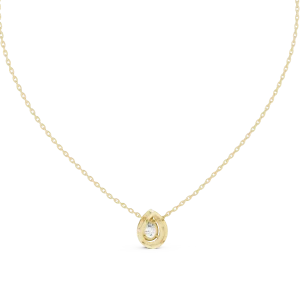 Ethereal Pear Cut Halo Solitaire Pendant - Image 4