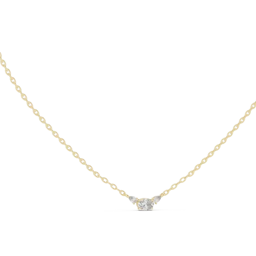 Luminary Marquise and Round Diamond Linear Drop Necklace