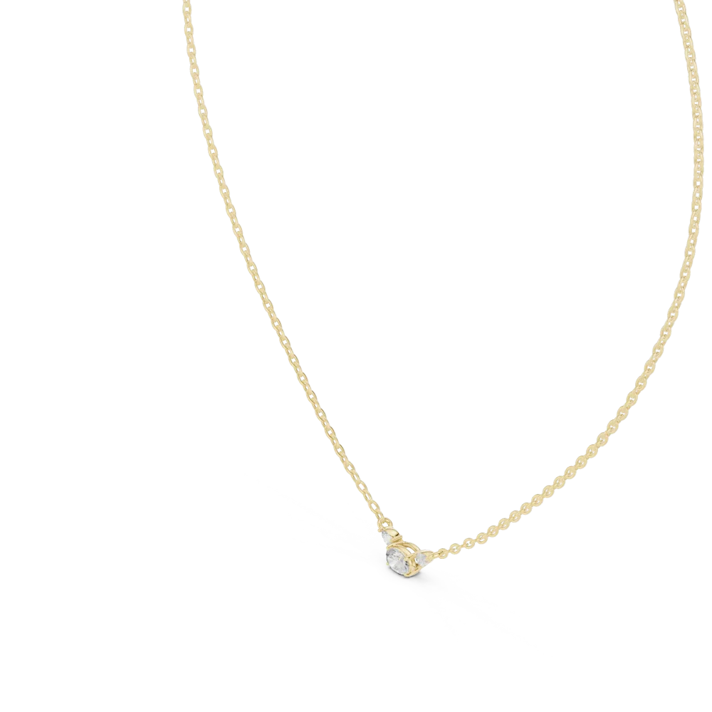 Luminary Marquise and Round Diamond Linear Drop Necklace - Image 2