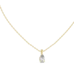 Ethereal Pear Solitaire Floating Teardrop Pendant