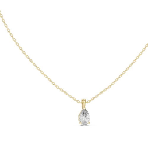 Ethereal Pear Solitaire Floating Teardrop Pendant