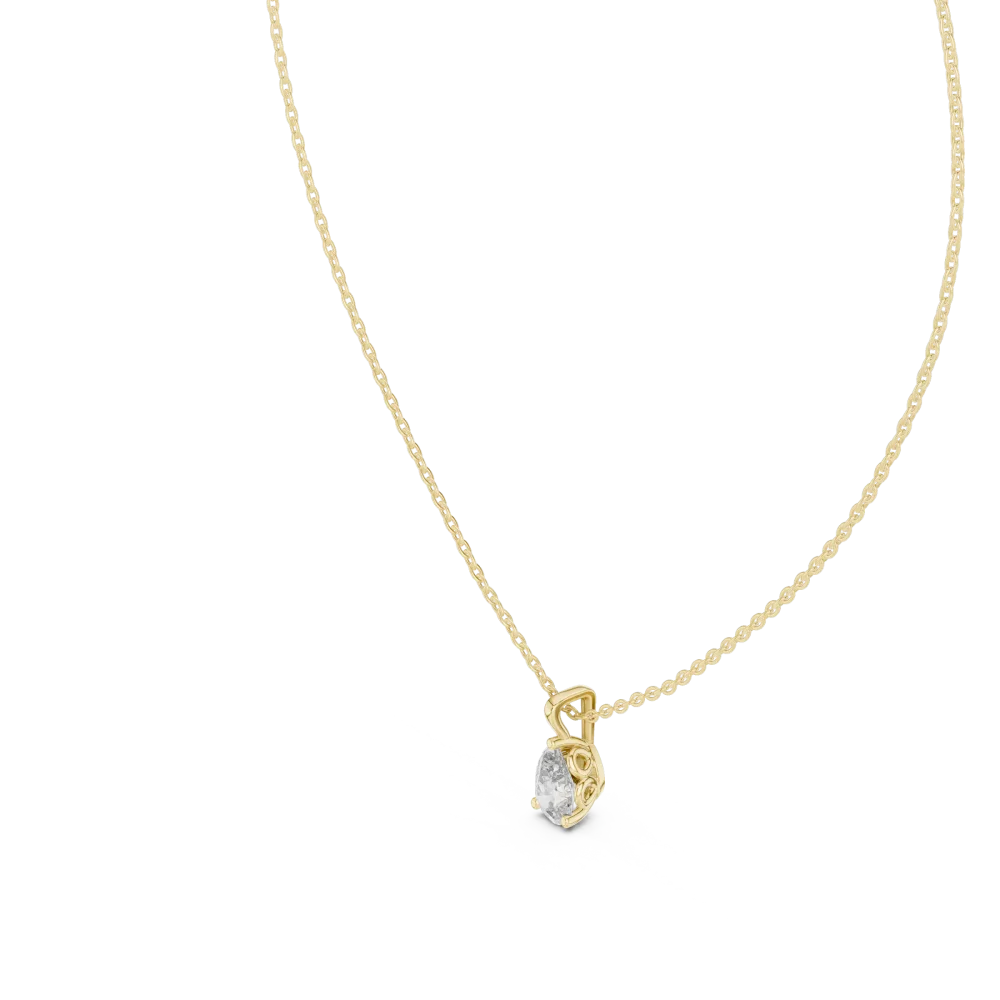 Ethereal Pear Solitaire Floating Teardrop Pendant - Image 2
