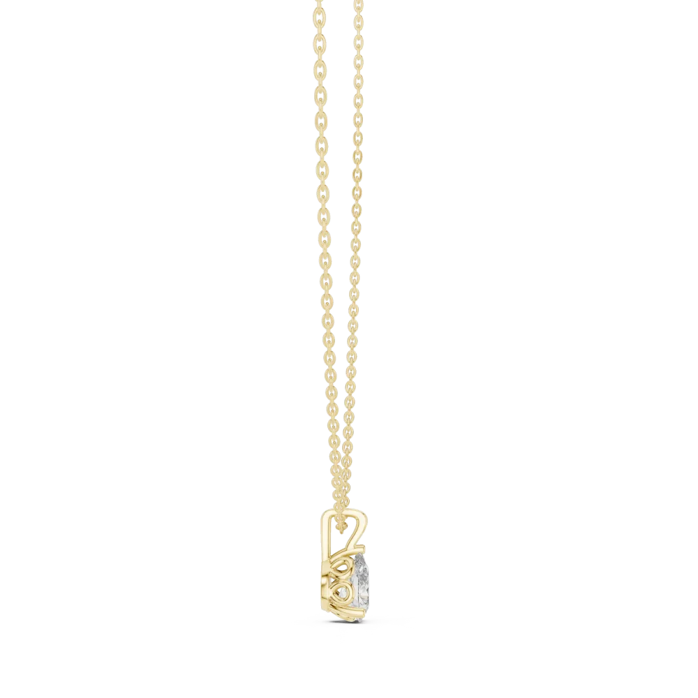 Ethereal Pear Solitaire Floating Teardrop Pendant - Image 3