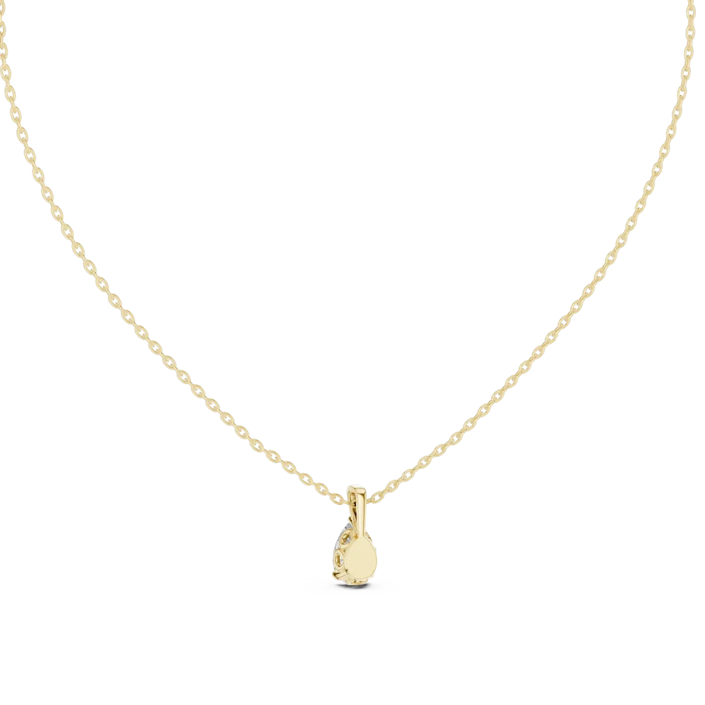 Ethereal Pear Solitaire Floating Teardrop Pendant - Image 4