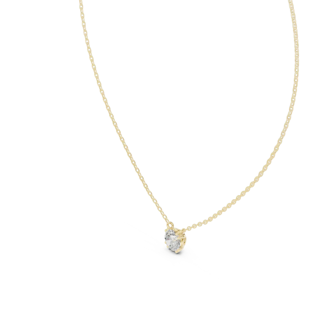 Essence Round Brilliant Solitaire Minimalist Pendant - Image 2