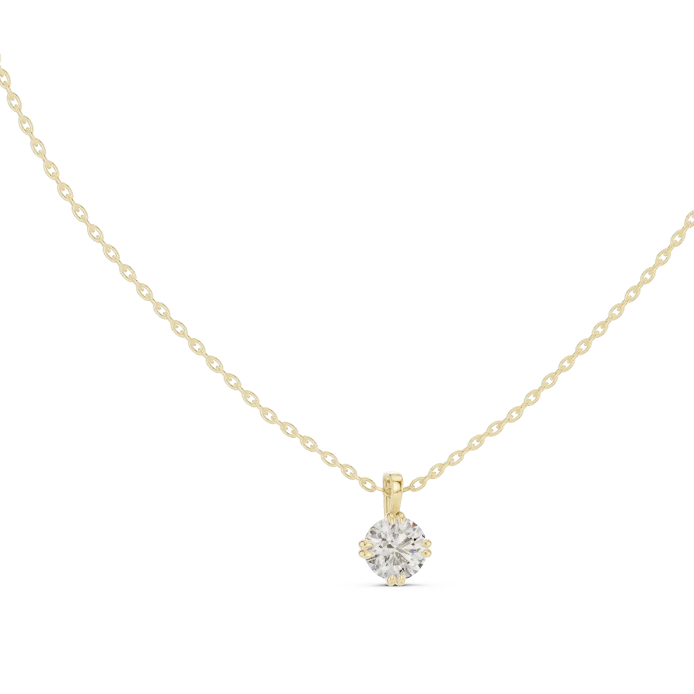 Discover the Luminary Round Solitaire Pendant, featuring a brilliant DIAMEUR lab-grown diamond. Experience refined, sustainable luxury today.