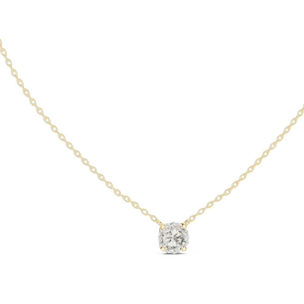 Discover the radiant brilliance of our round solitaire pendant. Expertly handcrafted for timeless appeal, it is the perfect modern luxury staple. Shop now.