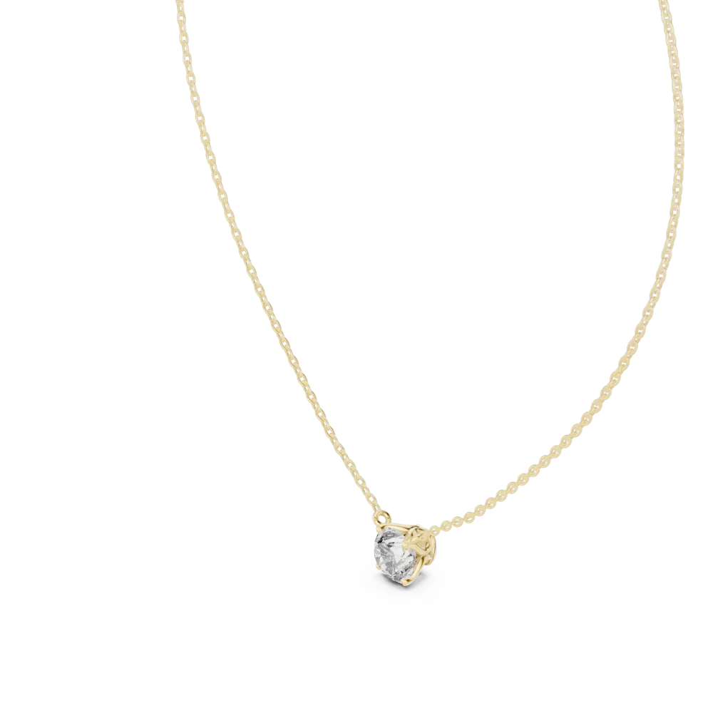 Essence Round Brilliant Solitaire Minimalist Pendant - Image 2