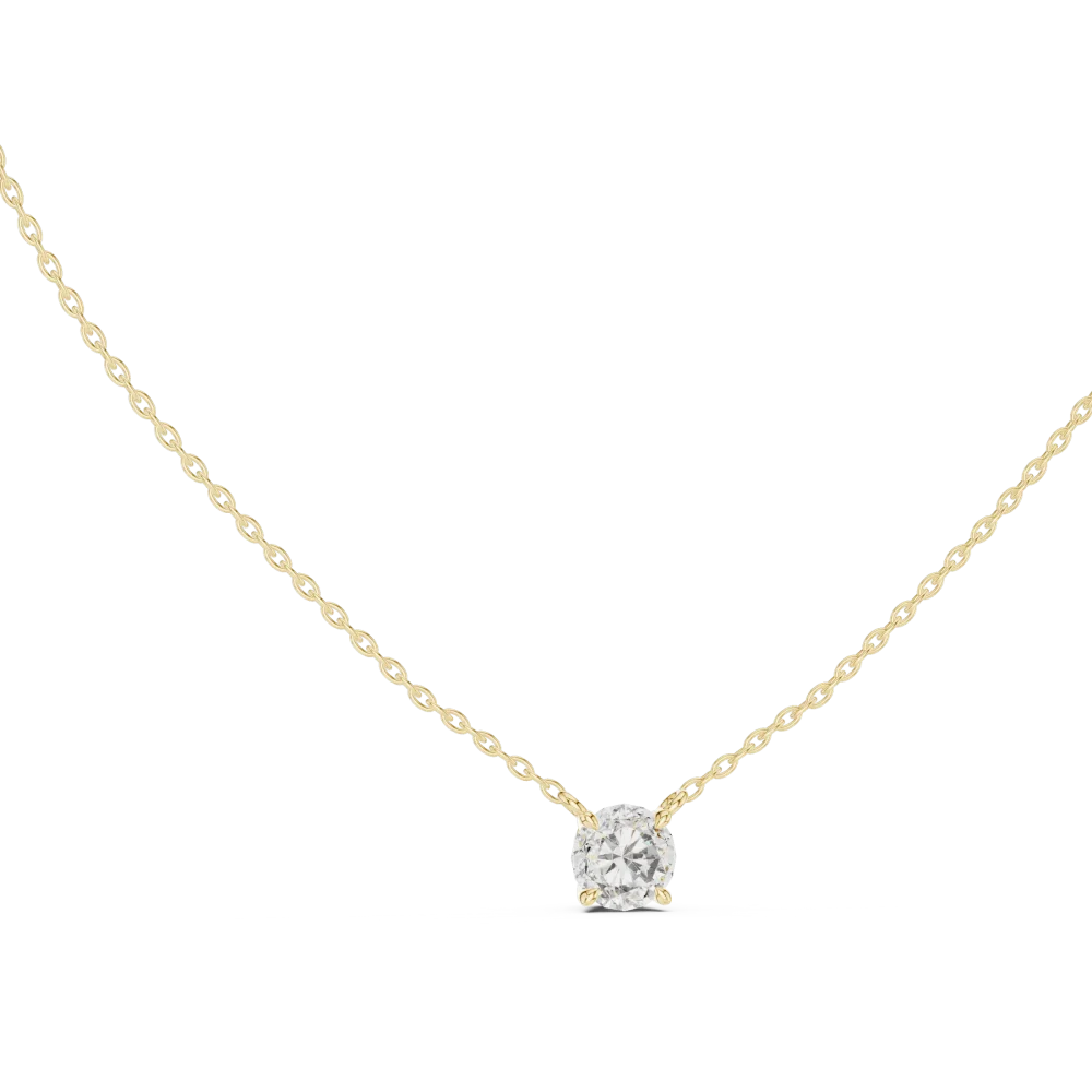 Experience the unmatched brilliance of an Ethereal Round Solitaire Pendant. Featuring a premium DIAMEUR lab-grown diamond. Shop this luxury today.
