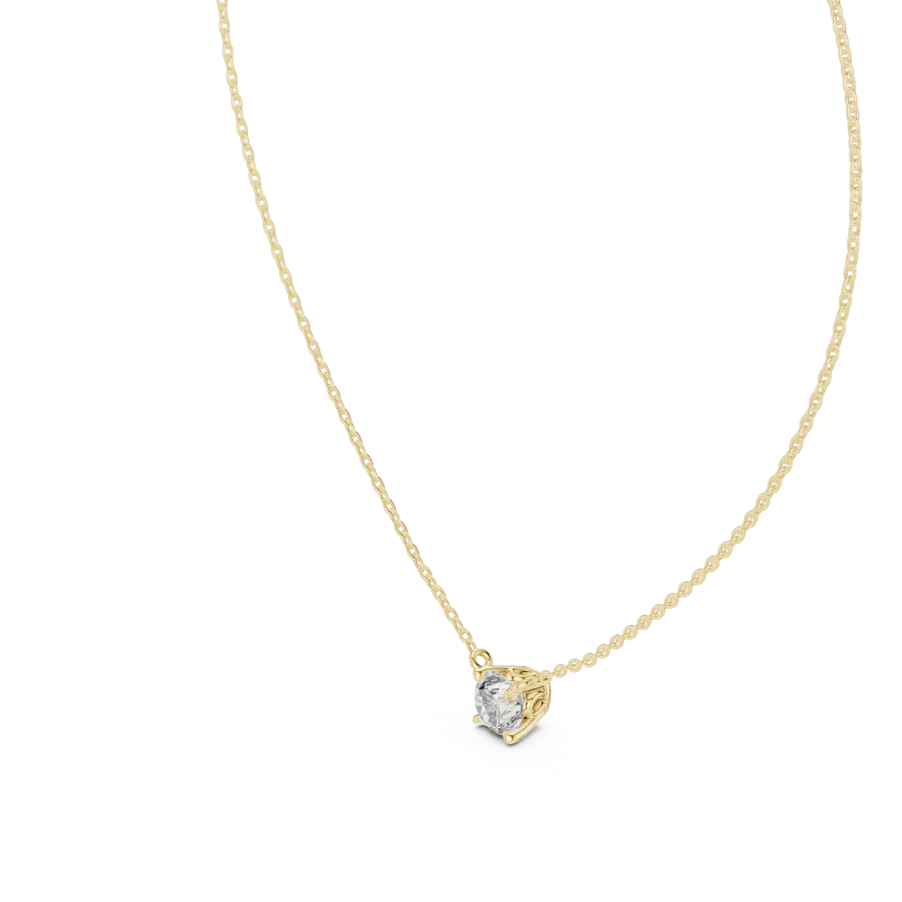 Ethereal Round Brilliant Cut Floating Solitaire Pendant - Image 2