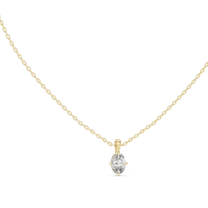 Essence Oval Cut Solitaire Minimalist Pendant