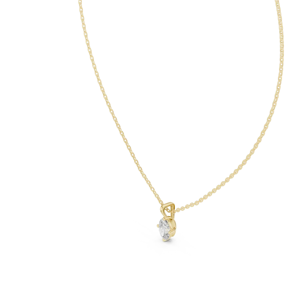 Essence Oval Cut Solitaire Minimalist Pendant - Image 2
