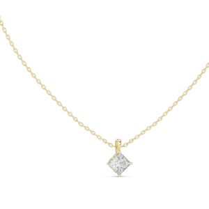 Symmetry Princess Cut Solitaire Geometric Pendant
