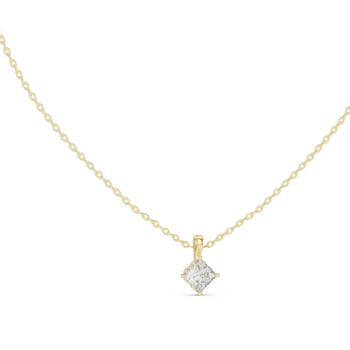 Essence Princess Cut Geometric Solitaire Pendant