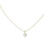 Architectural Princess Cut Solitaire Geometric Pendant