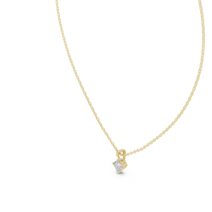Architectural Princess Cut Solitaire Geometric Pendant - Image 2