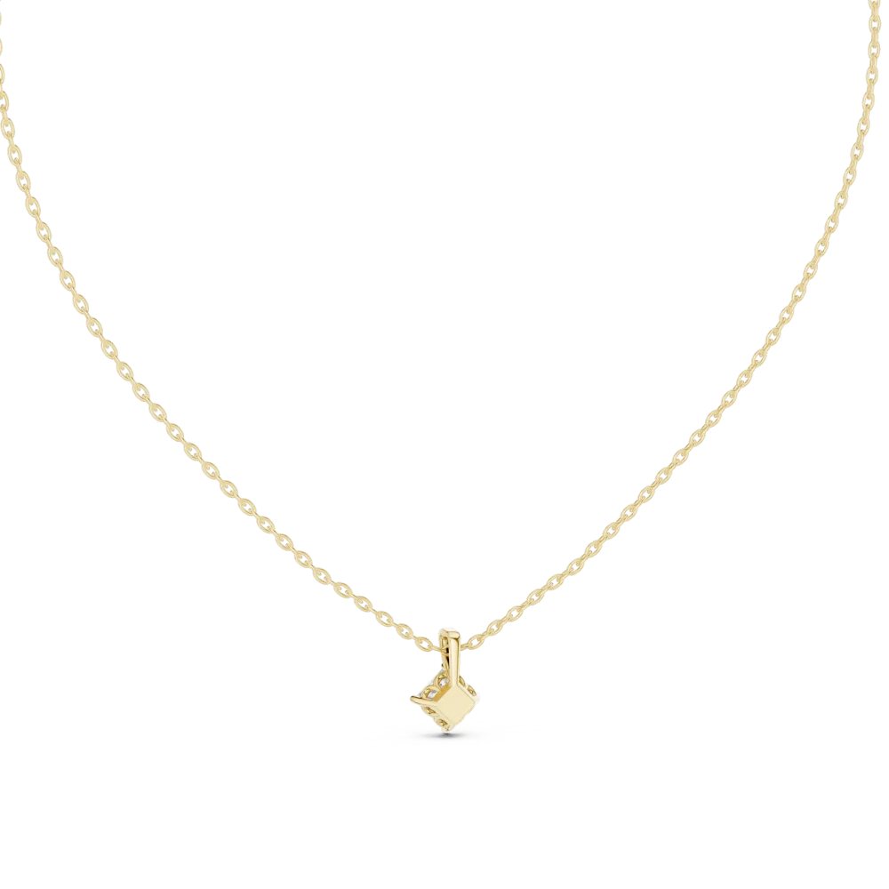 Architectural Princess Cut Solitaire Geometric Pendant - Image 4