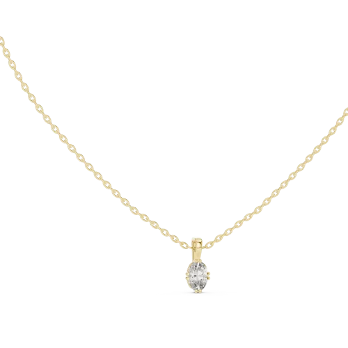 Essence Oval Cut Solitaire Minimalist Pendant