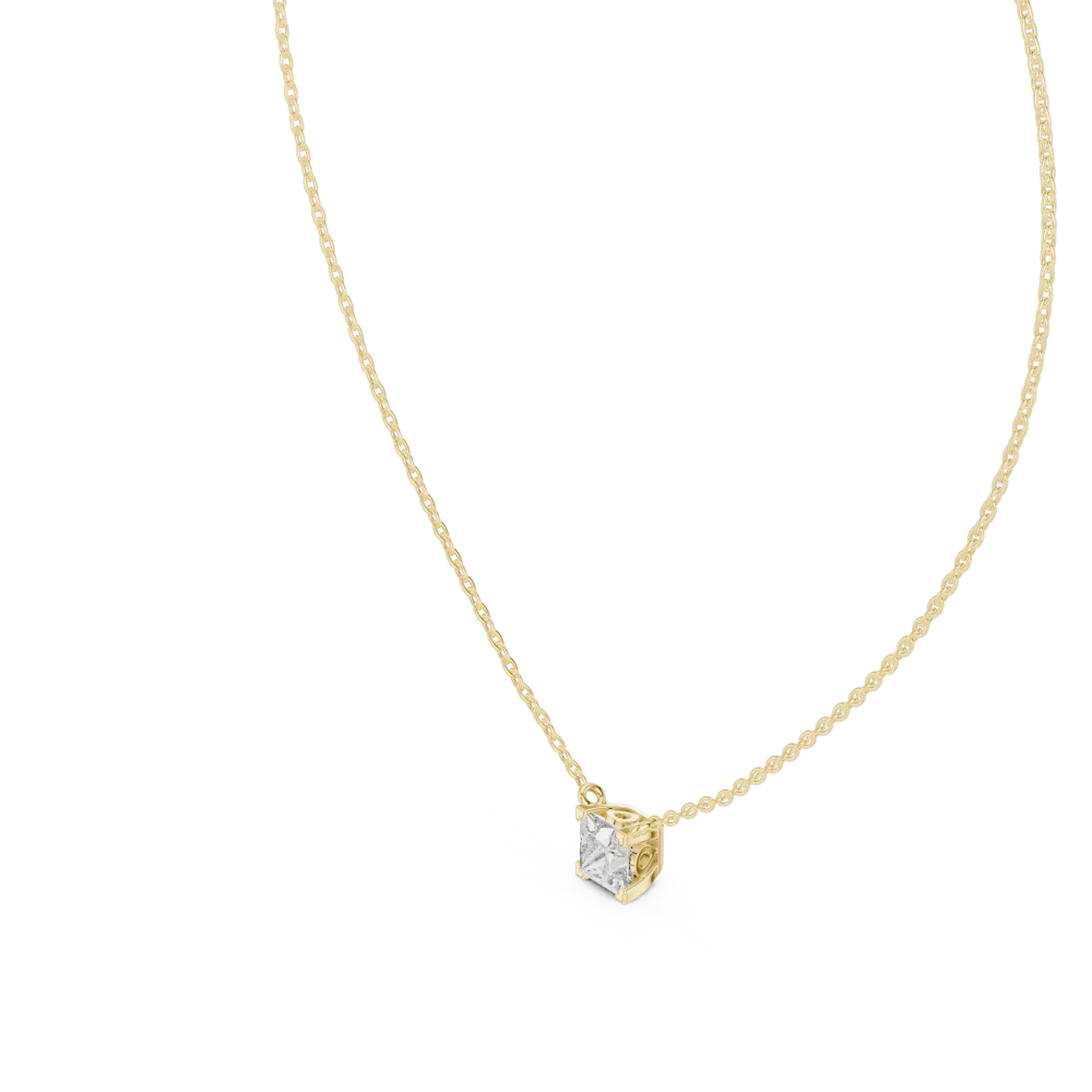 Essence Princess Cut Solitaire Geometric Floating Pendant - Image 2
