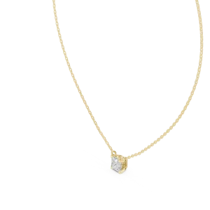 Essence Princess Cut Solitaire Geometric Floating Pendant - Image 2