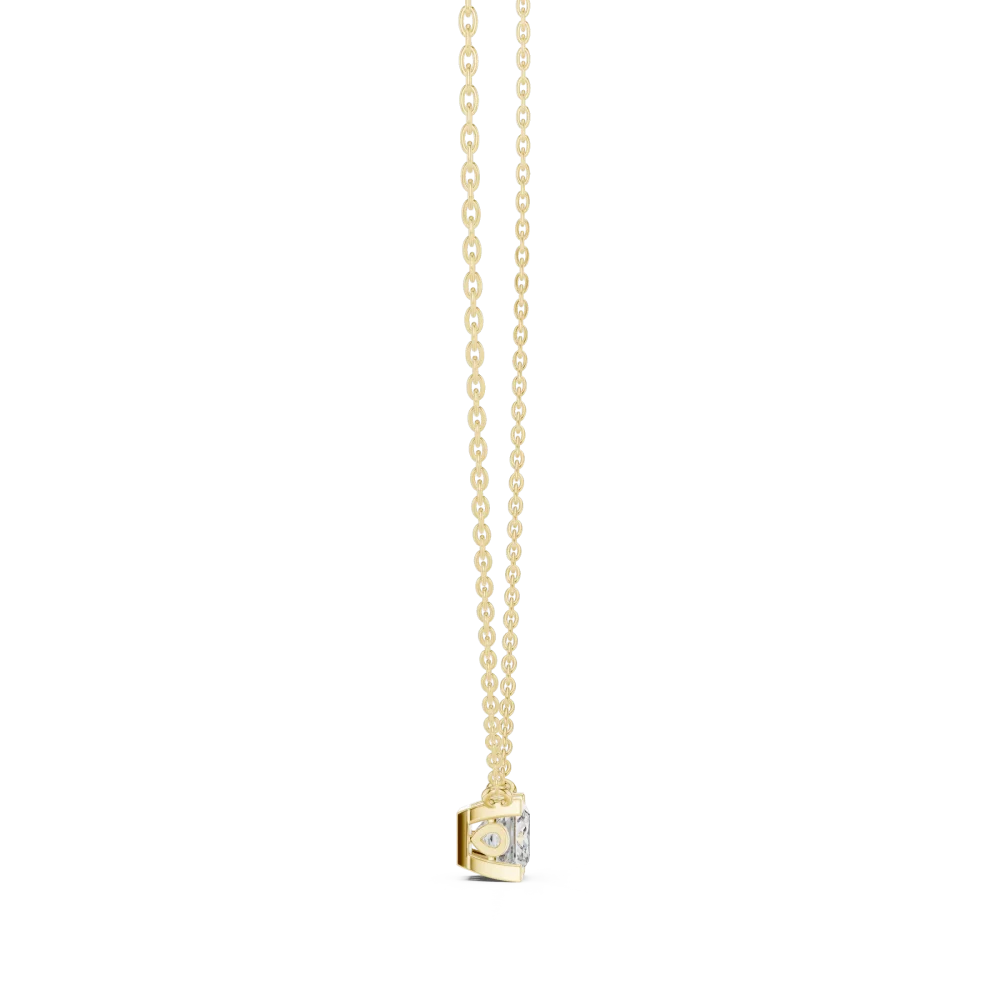 Essence Princess Cut Solitaire Geometric Floating Pendant - Image 3