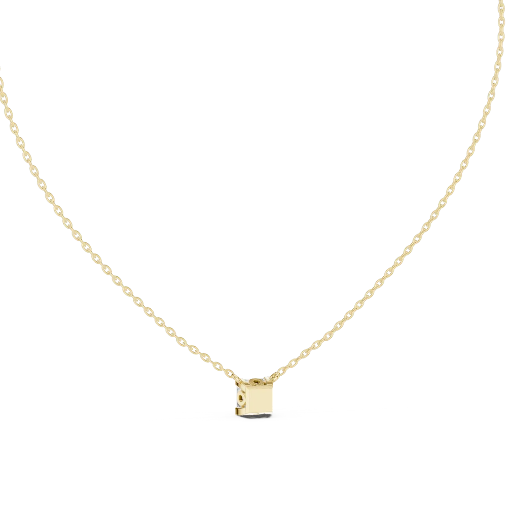 Essence Princess Cut Solitaire Geometric Floating Pendant - Image 4