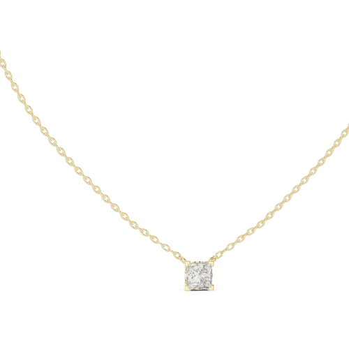 Essence Princess Cut Solitaire Geometric Pendant