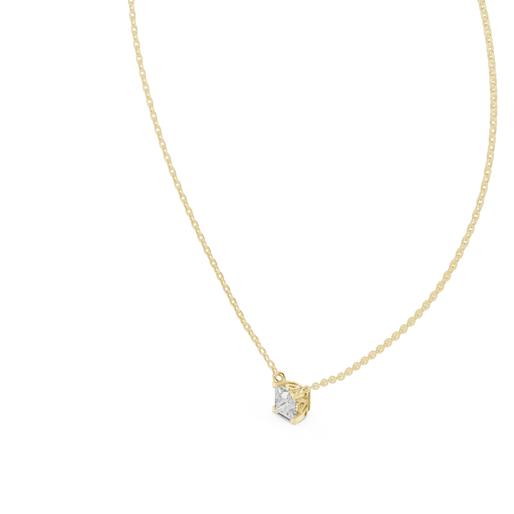 Essence Princess Cut Solitaire Geometric Pendant - Image 2