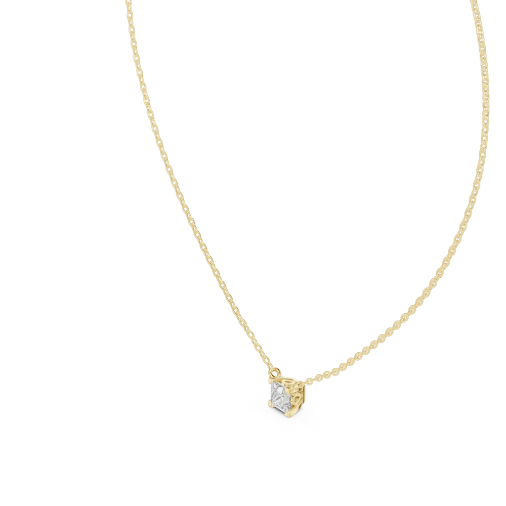 Essence Princess Cut Solitaire Geometric Pendant - Image 2
