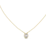 Ethereal Oval Luminary Halo Solitaire Pendant