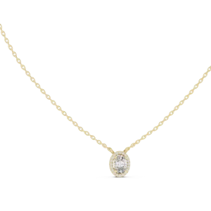 Ethereal Oval Luminary Halo Solitaire Pendant