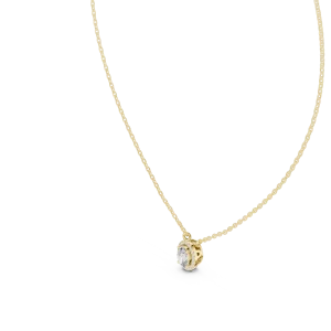 Ethereal Oval Luminary Halo Solitaire Pendant - Image 2