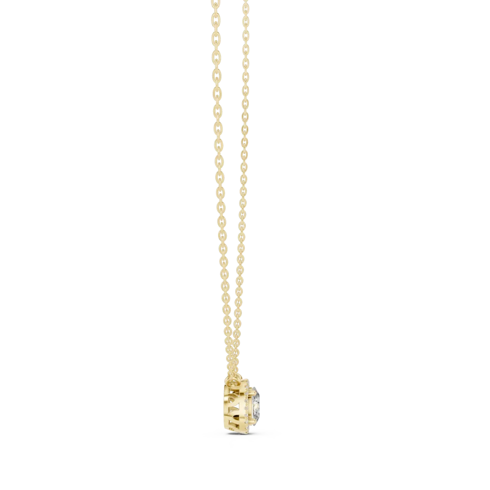 Ethereal Oval Luminary Halo Solitaire Pendant - Image 3