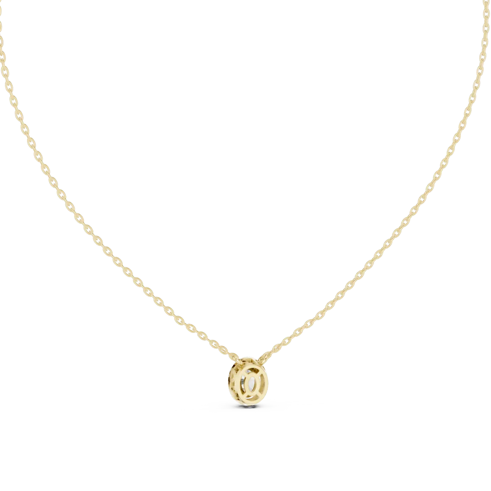 Ethereal Oval Luminary Halo Solitaire Pendant - Image 4