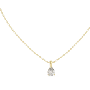 Ethereal Pear Solitaire Floating Teardrop Pendant